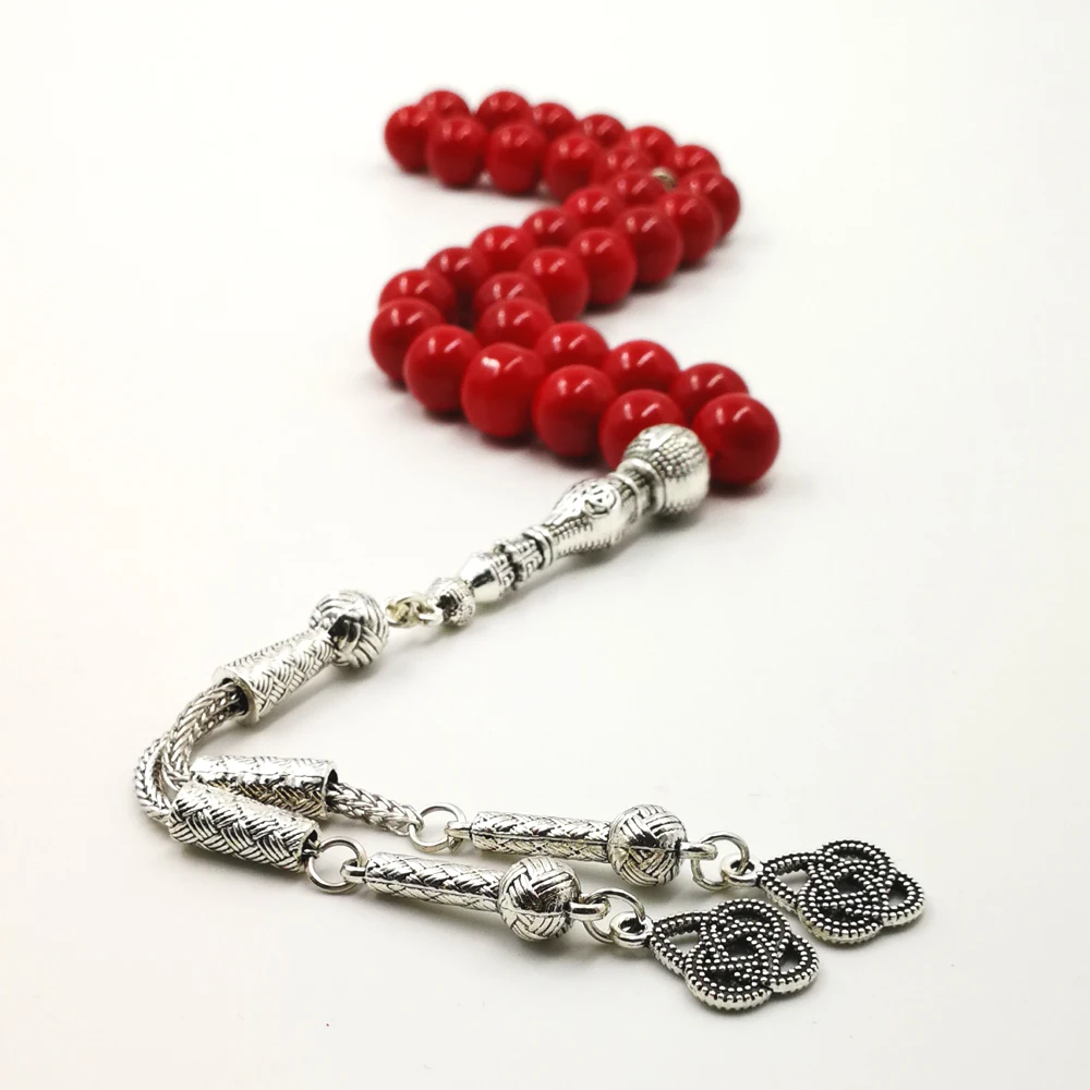Женские красные четки для молитвы tasbih из Красного камня ювелирные украшения