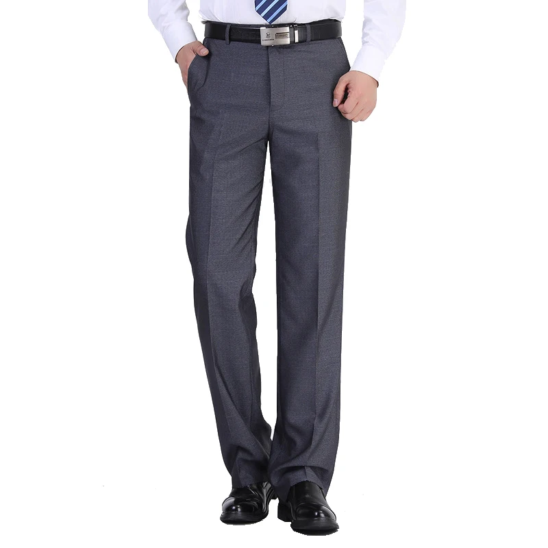 Весна лето мужские офисные брюки с высокой талией тонкие свободные деловой