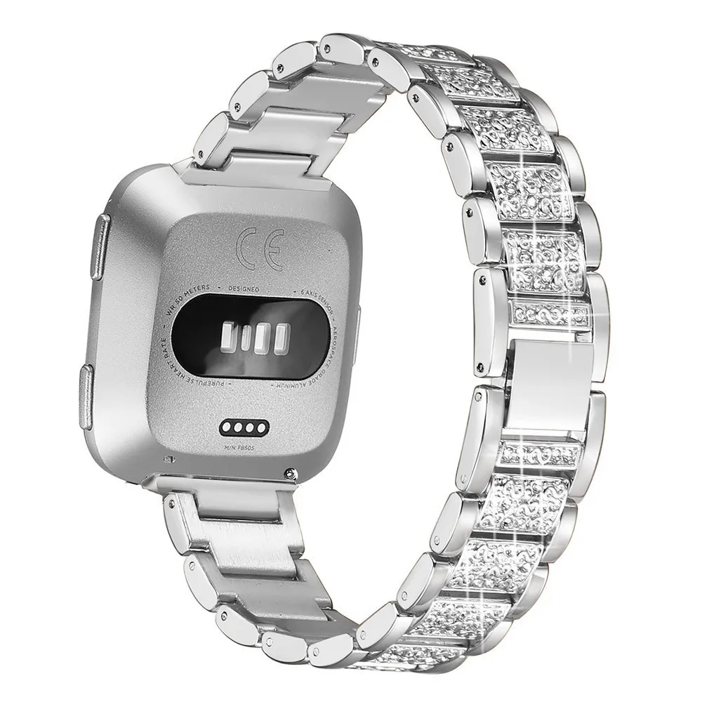 Silver Ремешок для Fitbit Versa Band Женские аксессуары металлический Рогатка Пряжка замена Браслет для Fitbit Versa Lite - Цвет: Silver