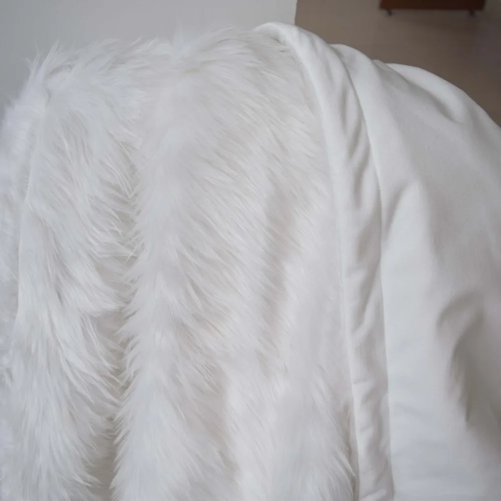 Супер мягкое покрывало из белого искусственного меха теплое элегантное и