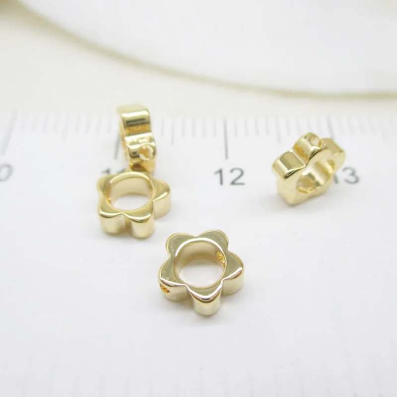 Позолоченные медные маленькие бусины-разделители для изготовления ювелирных