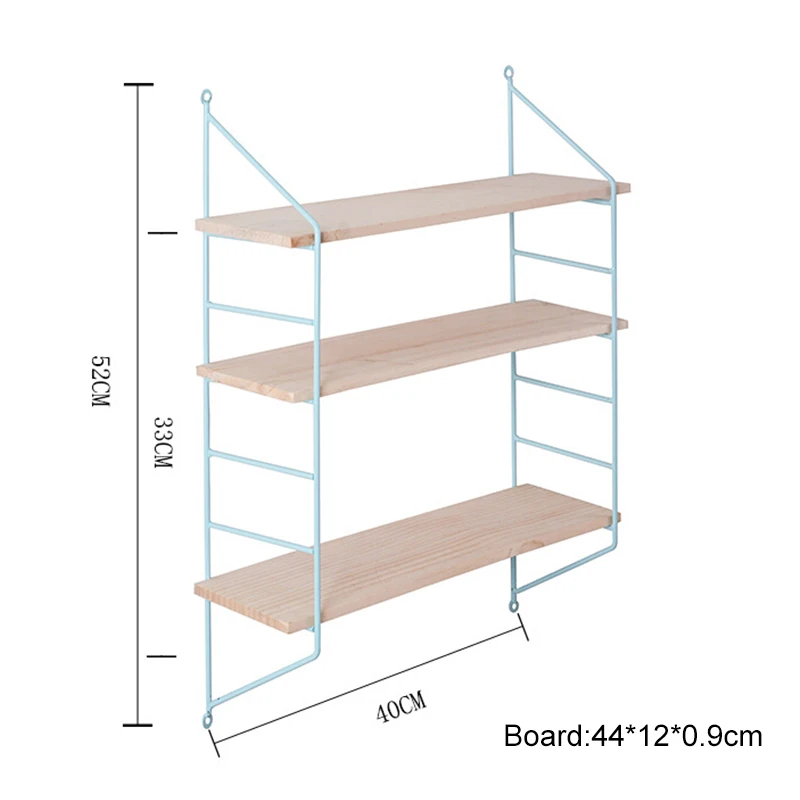 Деревянная подвесная полка 3 уровневая настенная витрина стеллаж для домашнего