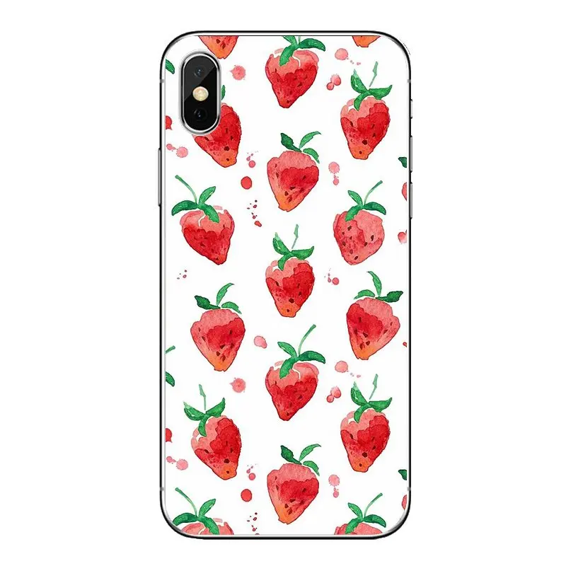 Transparent Soft Shell Covers For LG G7 Q6 Q7 Q8 Q9 V30 X Power 2 3 OnePlus 3T 5T 6T Strawberry Fruit Pattern Collage |