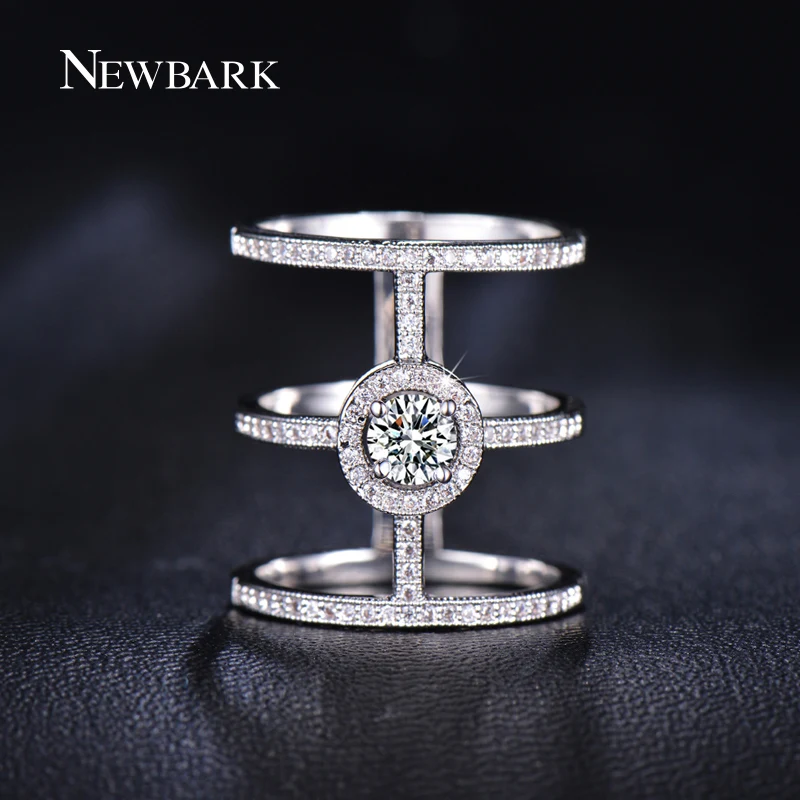 Newbark новый крест кольцо розовое золото Цвет 3 круг большой круглый cz проложить Micro