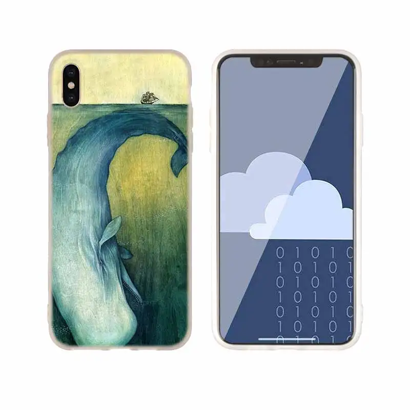 as the picture 15 Чехол для телефона s силиконовый мягкий чехол для iPhone 11 Pro X XS Max XR 6 6S 7 8 Plus 5 4S SE милый чехол с акварельным Китом аниме - Цвет: as the picture 15