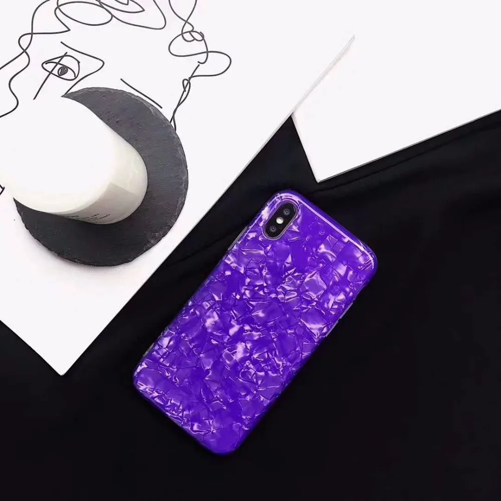 Ayeena 2018 New Purple IMD Conch Shell Phone Case for IPhone 6 6s 6plus 7/7plus Sweet Anti-knock Soft Cover For iPhone 8 8plus X |