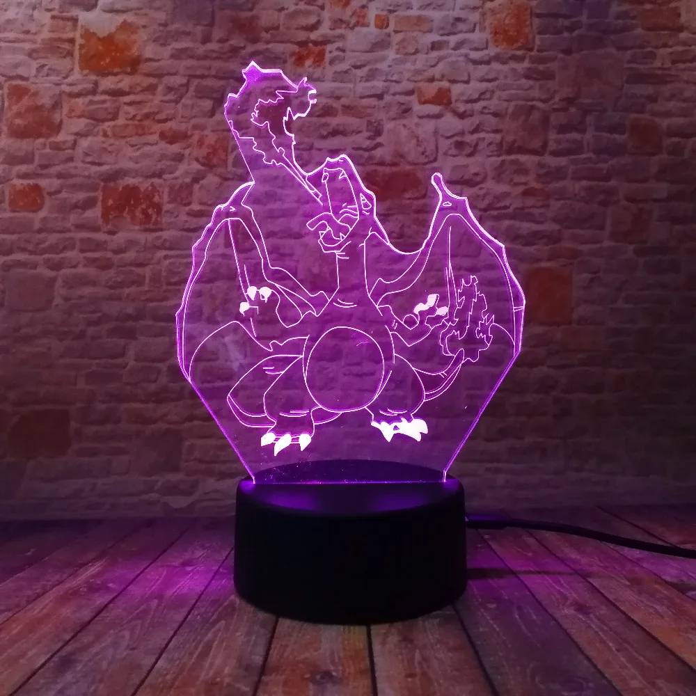 Покемон го 3D фигурка Umbreon Pokeball Bulbasaur Fire Dragon Valor Mystic 7 цветов Изменение ночник детские подарки