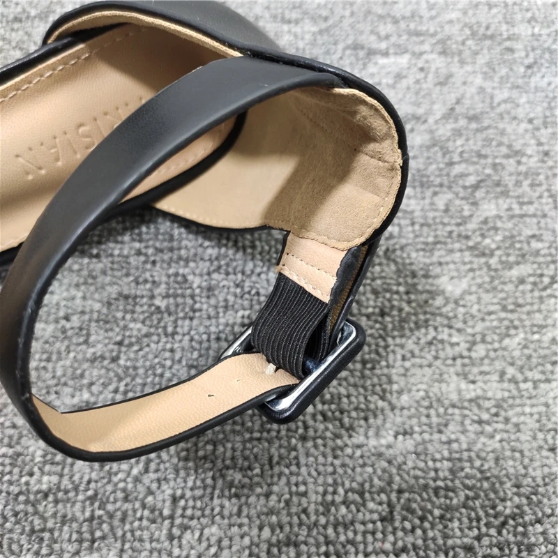 Beige Heeled Sandals Female Shoe Ankle Strap Women's Low Shoes Large Size Open Toe Strappy Heels Black Gladiator Sandals Women
