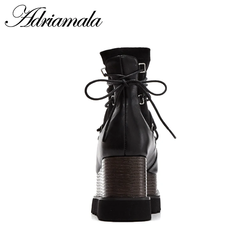 2018 Ботильоны из натуральной кожи женская обувь на шнуровке круглый носок плоские