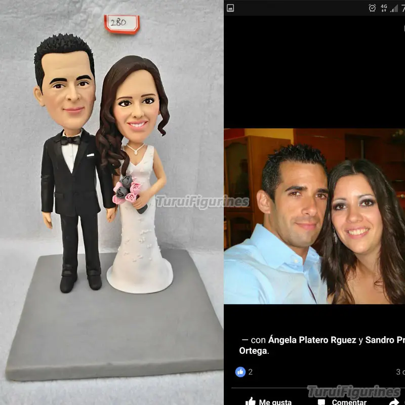 Свадебный торт с мультяшным помпоном топ для невесты жениха лицо скульптура