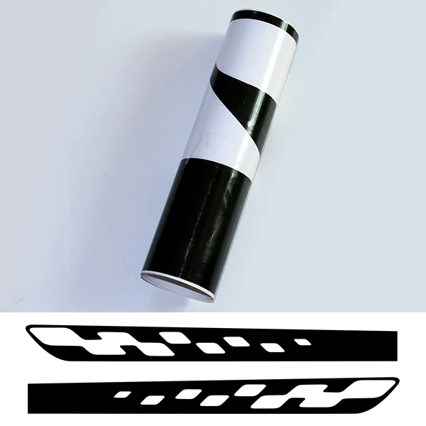 Gloss Black 2 шт. Автомобильная дверь боковая полоса юбка наклейка Гоночный флаг Спортивная графика Стайлинг наклейка для Renault Dacia Sandero 2 RS аксессуары - Название цвета: Gloss Black
