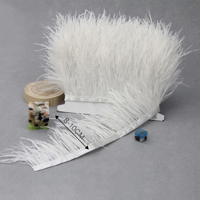 

Colourful Ostrich Feather Trim Cloth Sideband DIY Handcraft Clothing Decorative Feathers Practical Ornaments Accessories