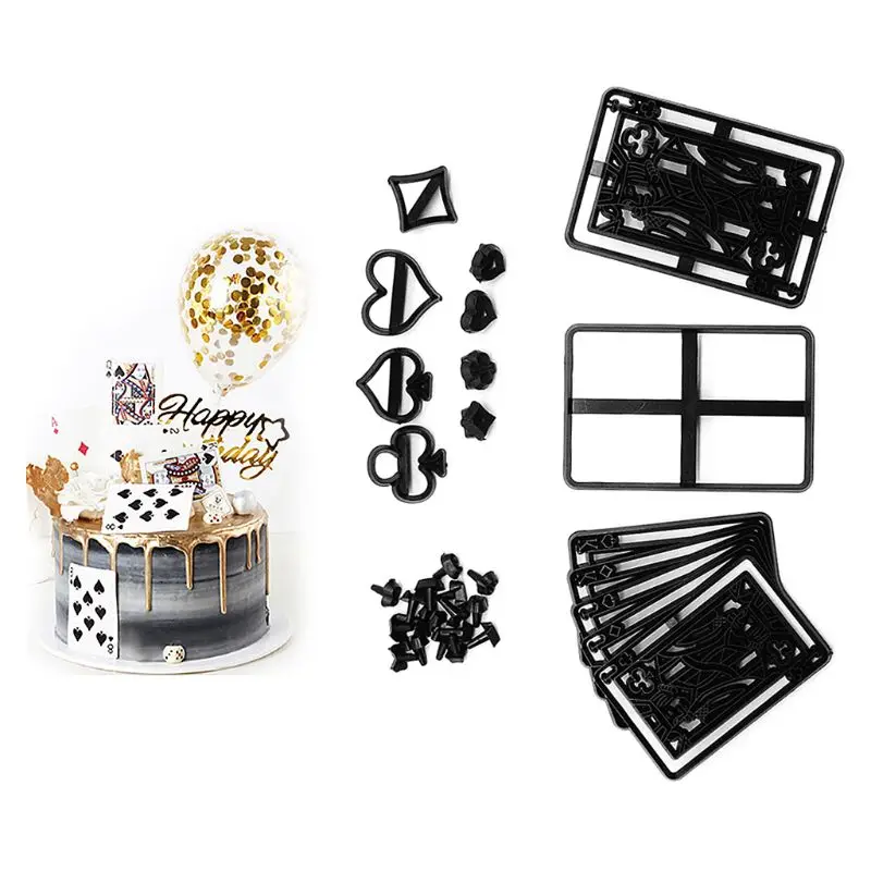 28 шт. пластиковая покерная карта резак для печенья Sugarcraft Fondant Cutter Poker Set Cupcake Cake Cutting