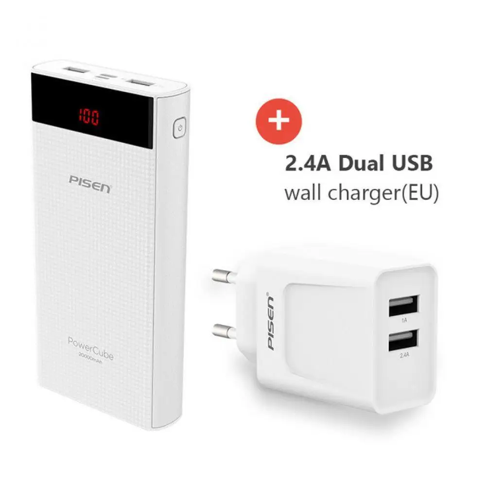 PISEN светодиодный внешний аккумулятор 20000 мА/ч, Тип C, mi cro, USB, внешний аккумулятор для телефона, быстрая зарядка, внешний аккумулятор для Xiaomi mi, iPhone, samsung