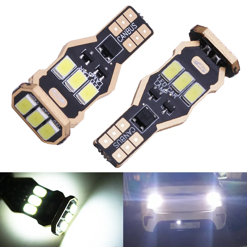 2 шт. W16W T15 Canbus светодиодные лампочки 912 921 920 неполярность 5630 9SMD led Автомобильный