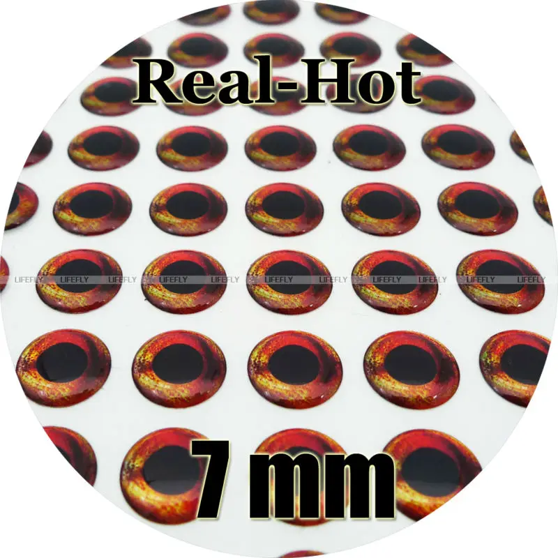 

7 мм 3D Real.Hot / Wholesale 350 Soft литая 3D голографические глаза рыб, вязание мушек, джиг, изготовление приманки