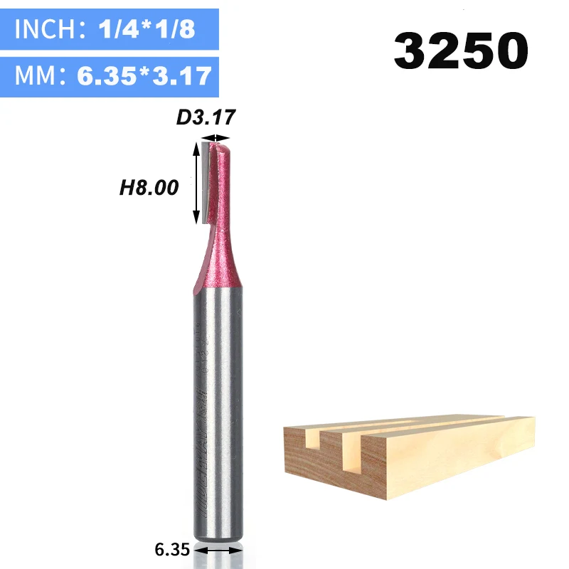 3250 HUHAO 1pcs 1/4" 1/2"Shank Industrial Grade straight bit Woodworking Tools Router Bit for Wood Tungsten endmill milling cutter - Длина режущей кромки: 3250