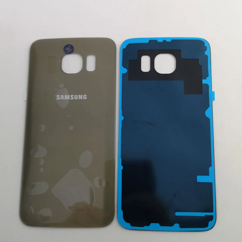 Для samsung Galaxy S6 G920F G920 SM-G920F G9200 задняя крышка батарейного отсека задняя стеклянная крышка Корпус Замена чехол+ наклейка