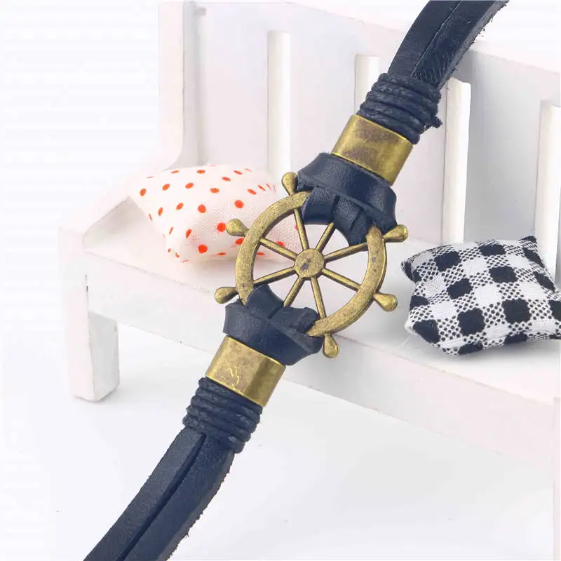 Кожаный браслет для мужчин в старинном стиле|leather bracelet anchor|bracelet anchoranchors for men |
