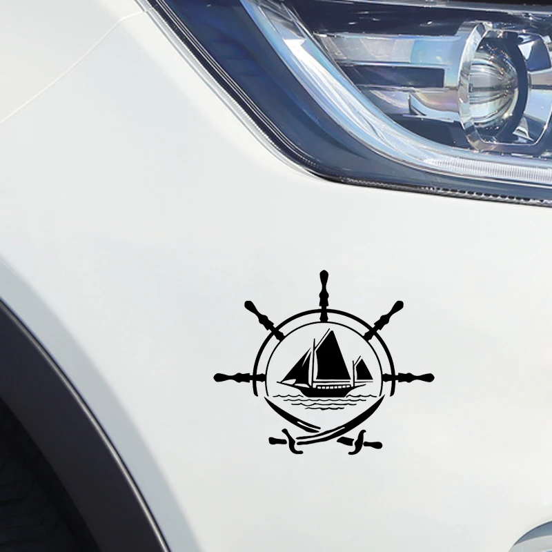QYPF 15 7*13 1 см интересный декор для пляжа яхты корабля с парусами стикер стайлинга