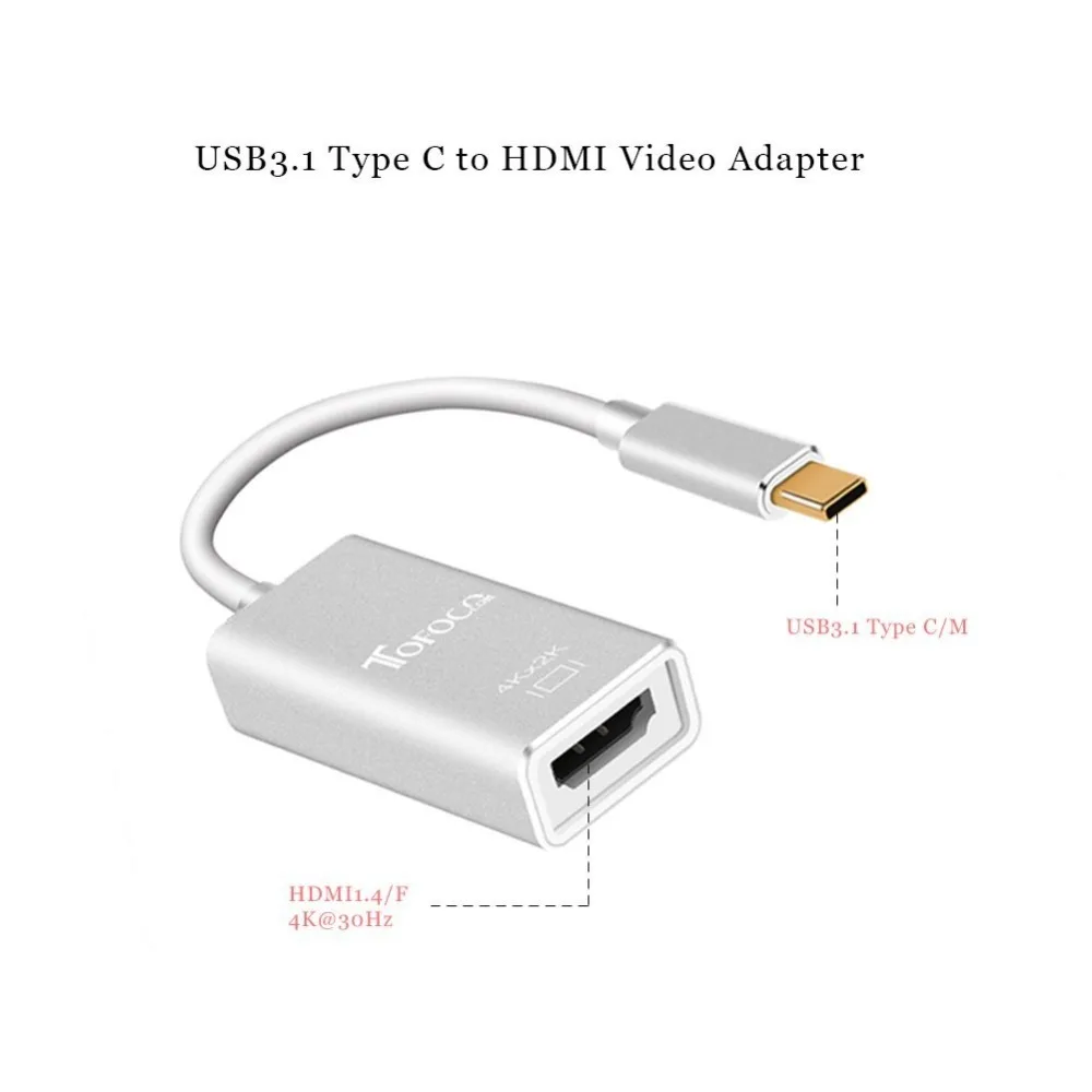 Переходник с USB C на HDMI разрешение 4K переходник 3 1 типа для Galaxy S8 Plus MacBook Pro Chromebook