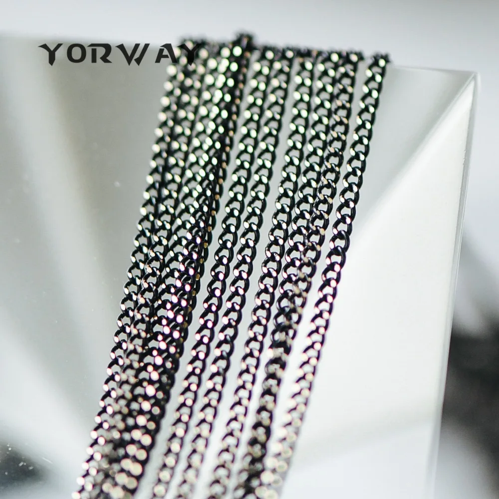 5 м/лот граненый латунь цепи мм 1 6 карамельный цвет маленькие цепочки черный