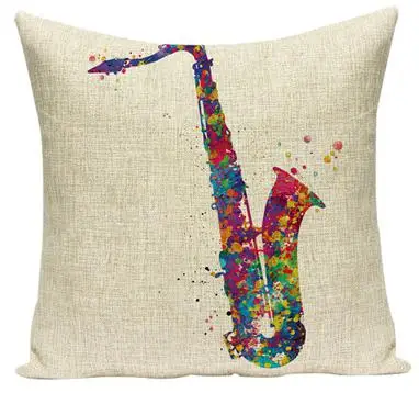 15 Southeast Asia Buddha Cushion Zen Meditation Buddha Statue Watercolor Musical Instruments Skull Pattern Creative Sofa Pillows - Цвет: 15
