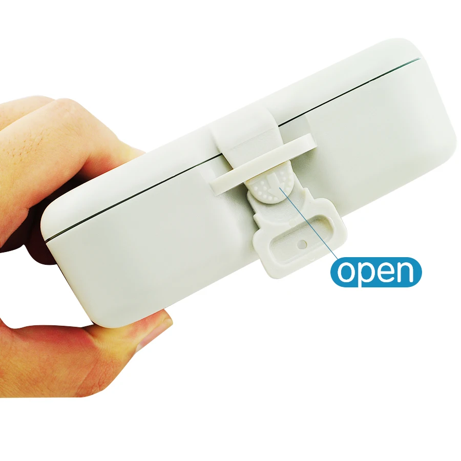 Denture Storage Box Case With Mirror and Clean Brush Dental Appliance |