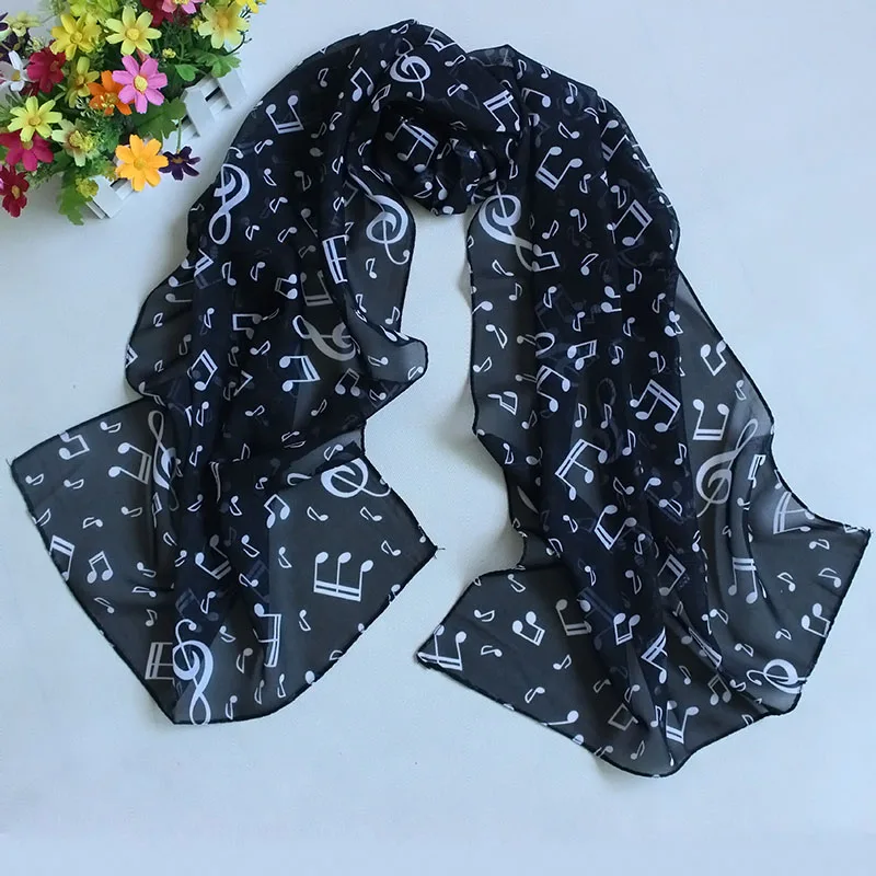 

Newly ACC Shawl Wrap Women Scarf Music Note Printed Lady Chiffon Silk Scarf Apparel & Accessories Fashion m99