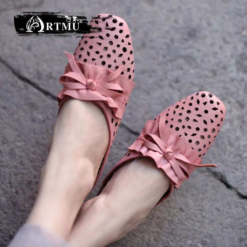 Artmu/оригинальные женские шлепанцы с бантом бабочкой летние сандалии ручной
