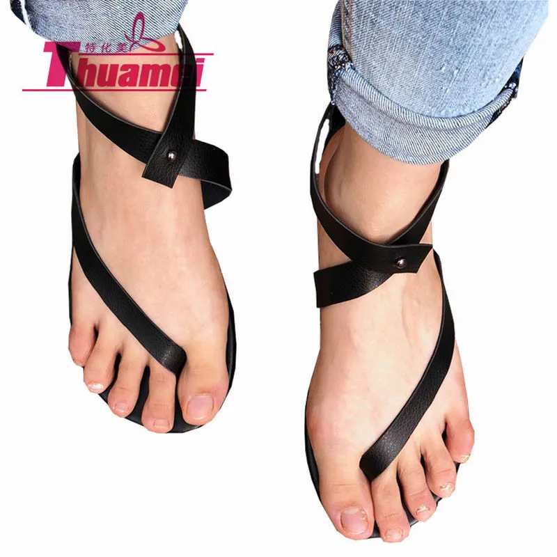 Модные пикантные женские босоножки на плоской подошве гладиаторы пляжные