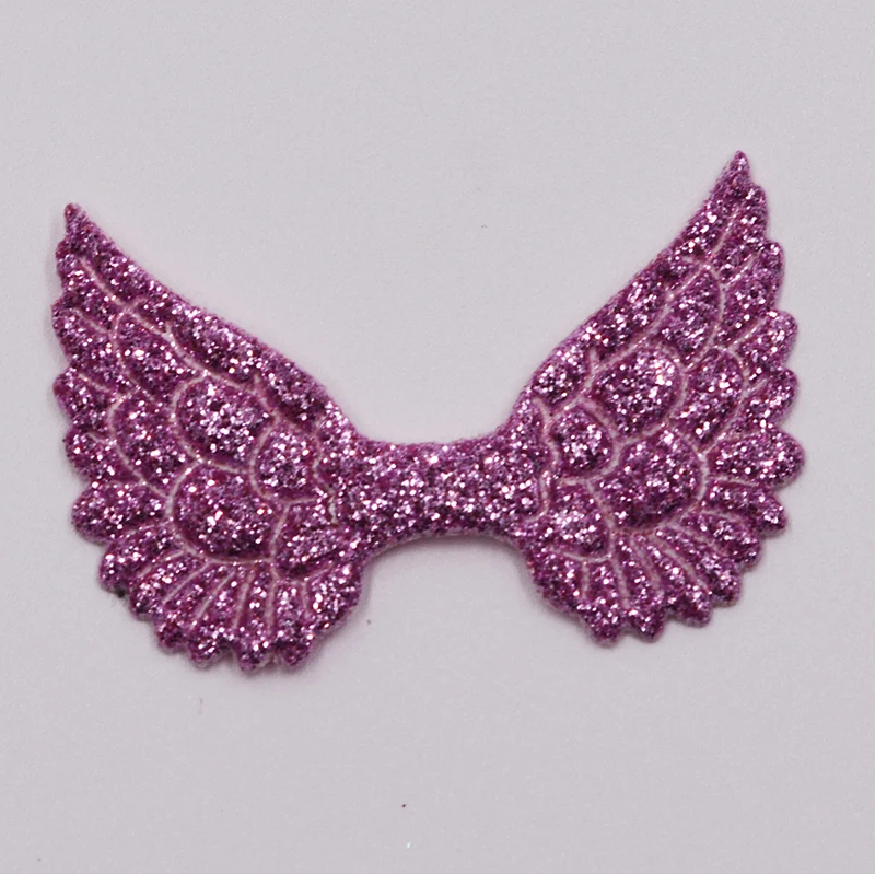 pink 10 шт./лот 5x3,3 cm Смешанные мягкий блестящий/Блестящая форма Крыло ангела горный хрусталь аппликации для детей "сделай сам" с заплатами, Детские headwere аксессуары - Цвет: pink