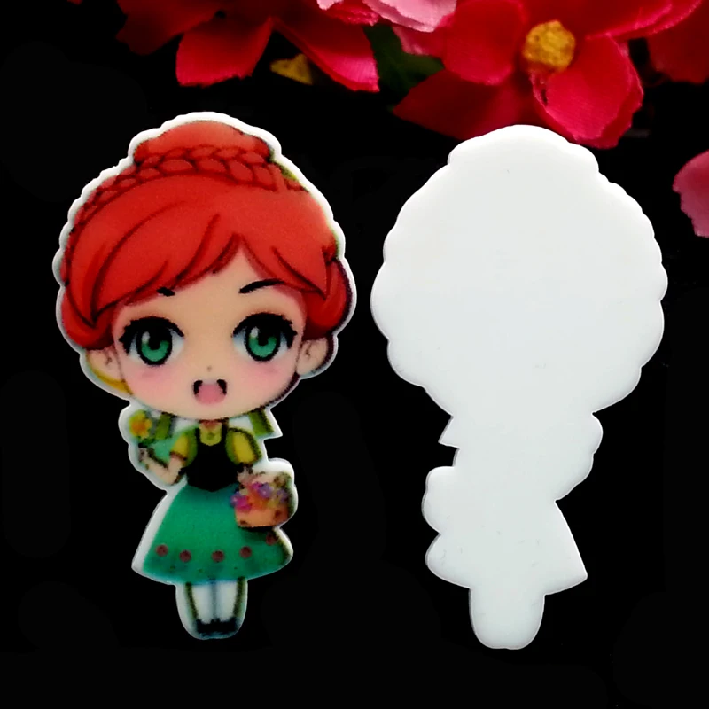 40 шт./лот 40x23 мм пластиковые плоские кабошоны из смолы с плоской задней стороной