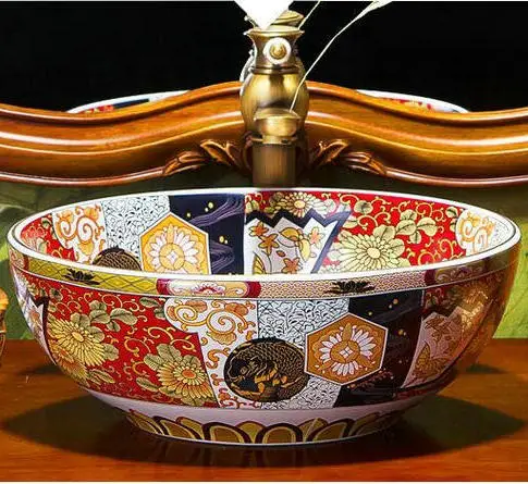 2 цвета Европейский Винтажный стиль художественная раковина для умывания