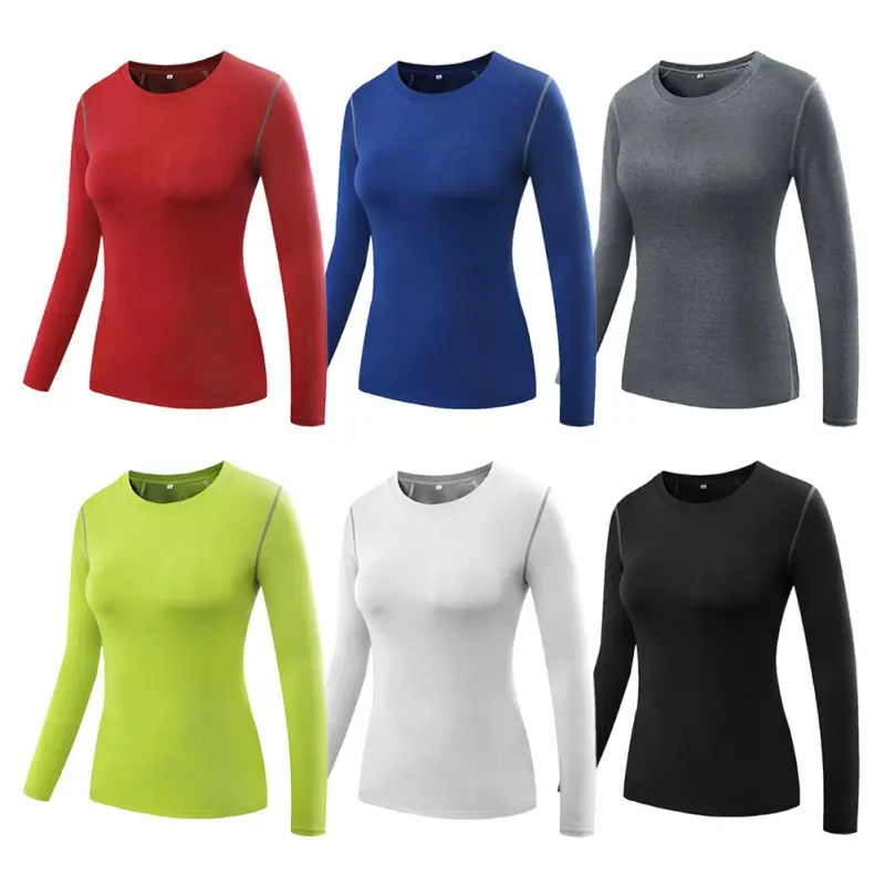 Autumn Winter Women Casual Compression Quick Dry Tights Skinny Shirt Tops Long Sleeve T-Shirts Ladies Clothing lm75 | Женская одежда