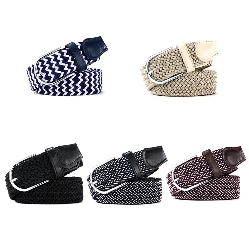 Эластичный Плетеный ремень с металлической пряжкой для мужчин и женщин 2019|Ремни