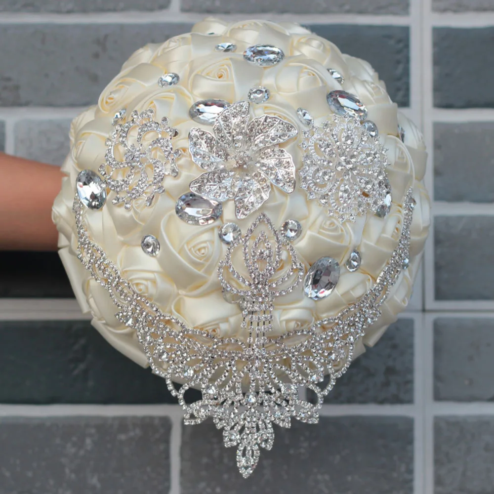 

Роскошный свадебный букет, диаметр 15/18/21/24 см, свадебные букеты подружки невесты, цвет слоновой кости, искусственный цветок для невесты