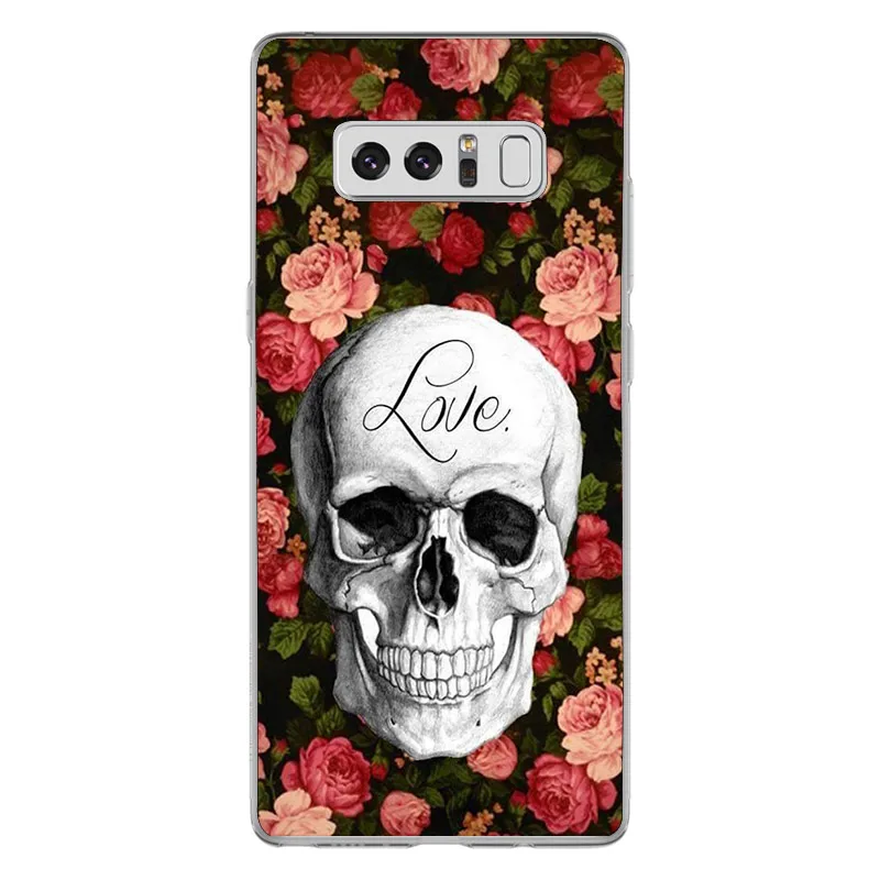 ciciber Cover For Samsung Galaxy Note 10 Plus Case 9 8 5 4 3 Phone Cases Soft Silicone TPU Shell Coque Funda Skull flower |