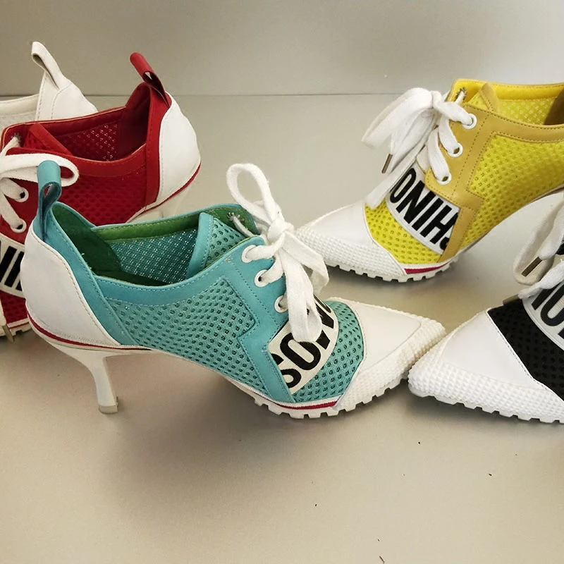 2019 Новое поступление Карамельный цвет Туфли-лодочки женские сетчатый верх из