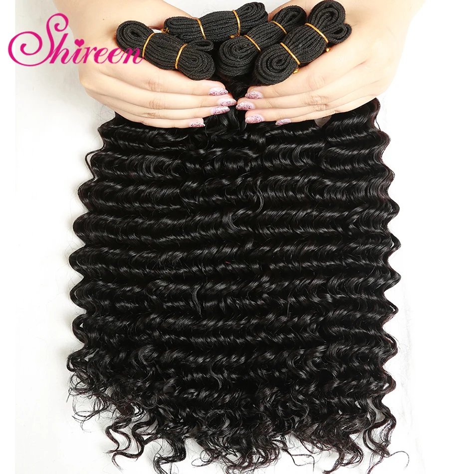 Shireen волосы бразильские 3/4 пучки волос глубокая волна Tissage Bresilienne Non remy