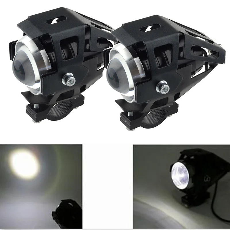 

2PCS 125W Motorcycle headlights auxiliary Bulbs lamp U5 Led Motorbike Spotlight accessories 12V Motor For Harley Honda Yamaha