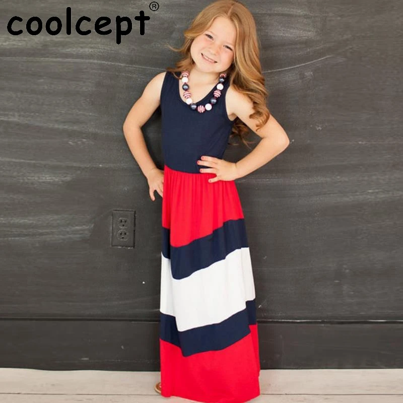 Пляж Рукавов Семья Посмотрите Полосатые Смешанные Цвета Длиной до пола Лифчик