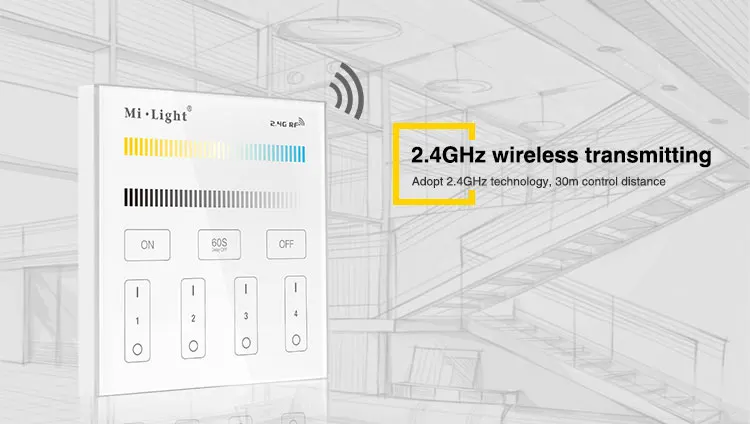 AC 220 V Mi Light T1 T2 T3 T4 панель контроллера 2,4G RF сенсорный экран настенный пульт дистанционного управления для DIM CCT RGB RGBW RGB+ CCT Светодиодный лампочки/полосы