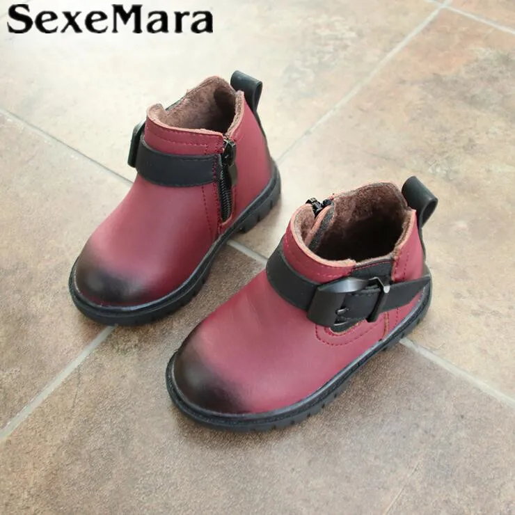 Sexemara Новинка 2017 года осень Детские ботинки Обувь для мальчиков девочек Ботинки