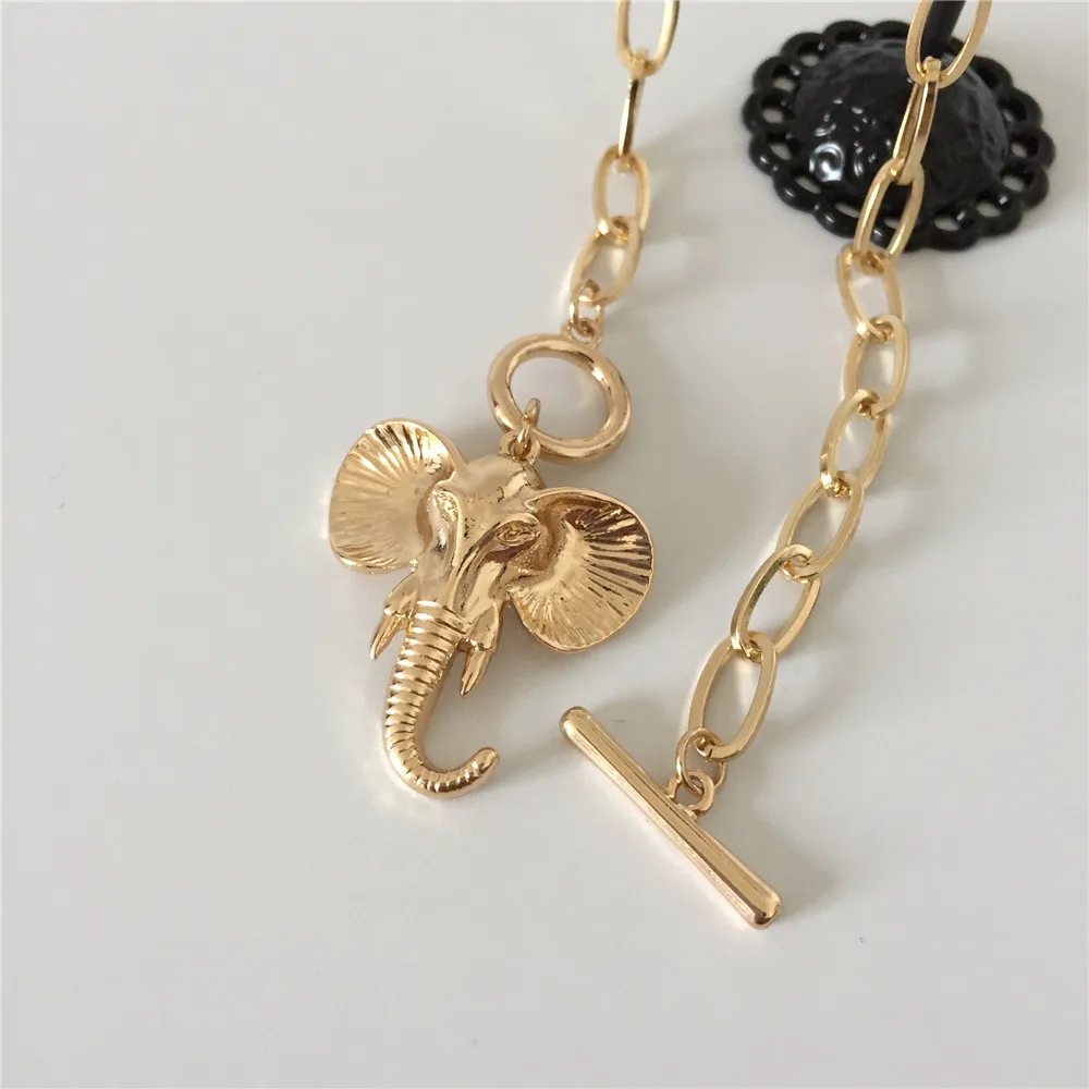 Красивое ожерелье с подвеской в виде слона золотого цвета для женщин|Ожерелья