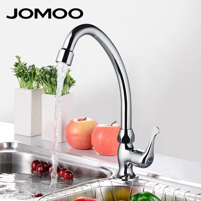 JOMOO смеситель для кухни с хромом покрытием кран кухня для холодной воды поворотный излив на 360° кран для кухни с одним отверстием смеситель на кухню