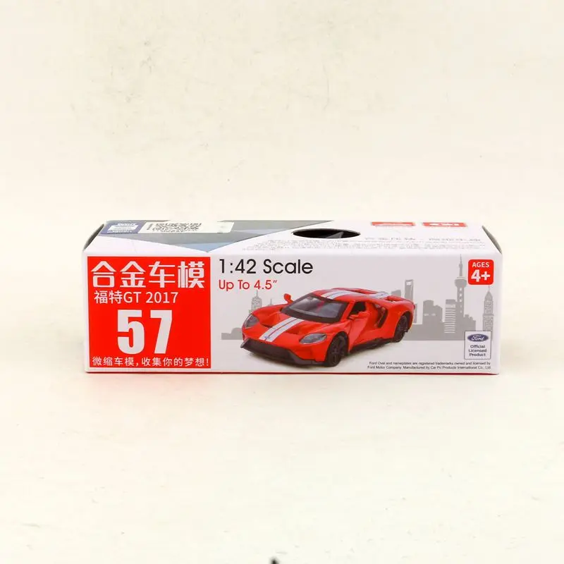1:42 Масштаб/литая модель игрушки/ Ford GT/Супер спортивный гоночный автомобиль/образовательная Коллекция/оттягивание/подарок для детей