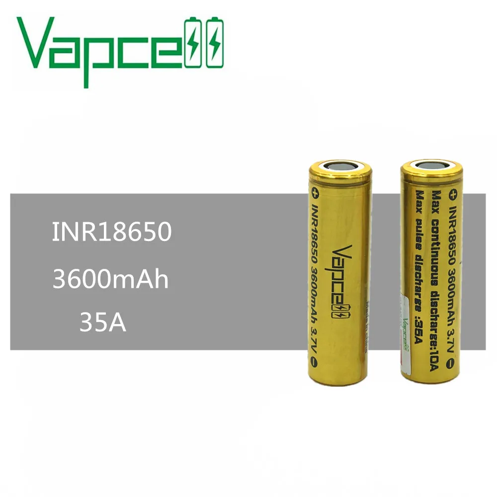 4 шт. VAPCELL INR 18650 3600 мАч перезаряжаемая литиевая батарея высокой мощности