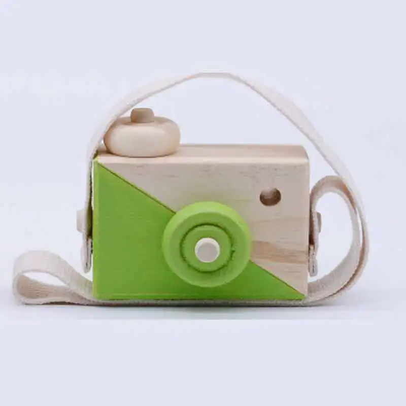 green Милые скандинавские подвесные деревянные игрушки с камерой детские игрушки подарок 9,5X6X3 см декор комнаты предметы интерьера подарок на Рождество Деревянный игрушка - Цвет: green