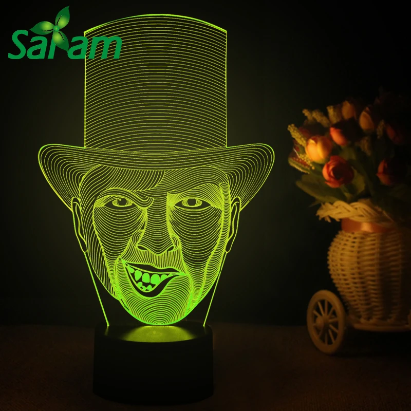 Бедный человек 7 цветов изменить 3D Ночные светильники Акриловые свет украшения